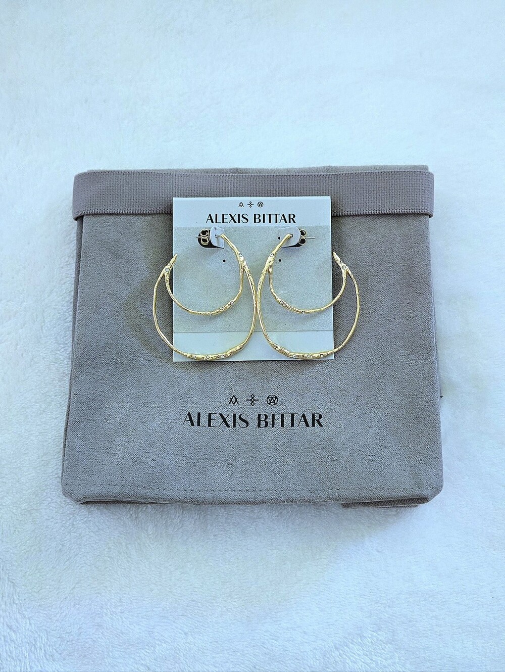 Alexis Bittar Gold💛 "Solanales" Molten Double✌️ Hoop Earrings